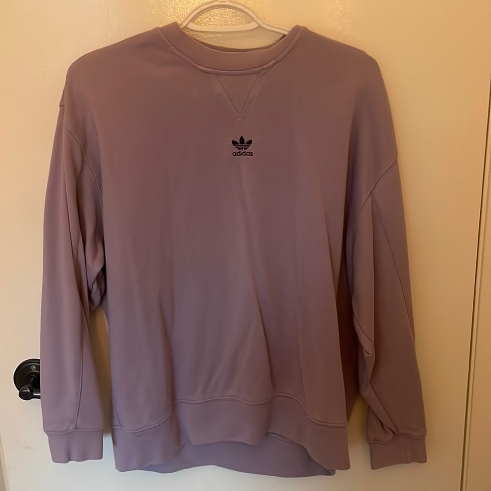 Purple adidas crew neck